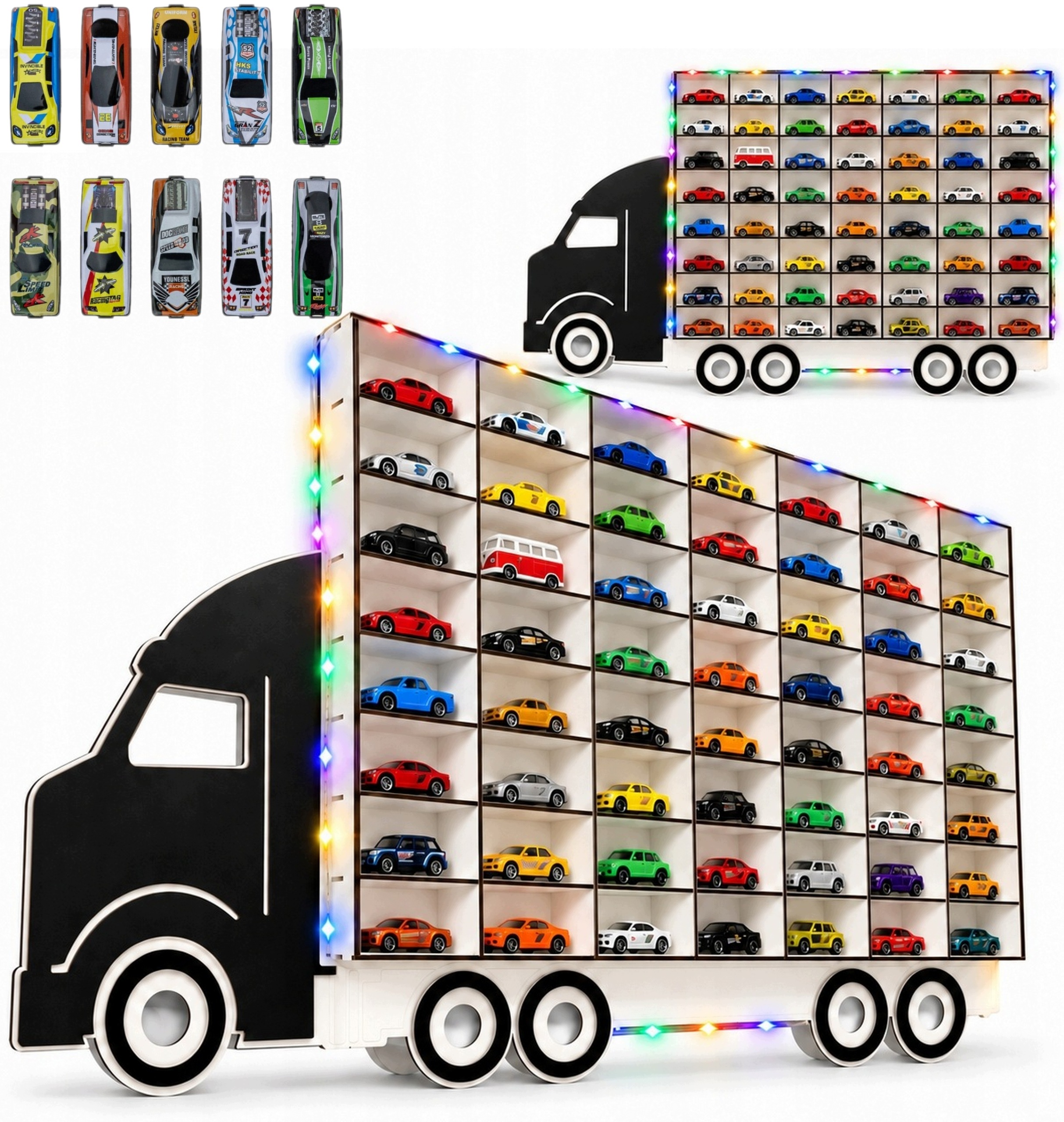 Garaż parking na resoraki autka organizer ścienny 90x59 cm czarny 10AUTEK
