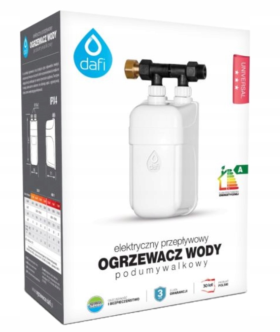 Prietokový ohrievač vody s prípojkou Dafi 7,3kW subumývadlový