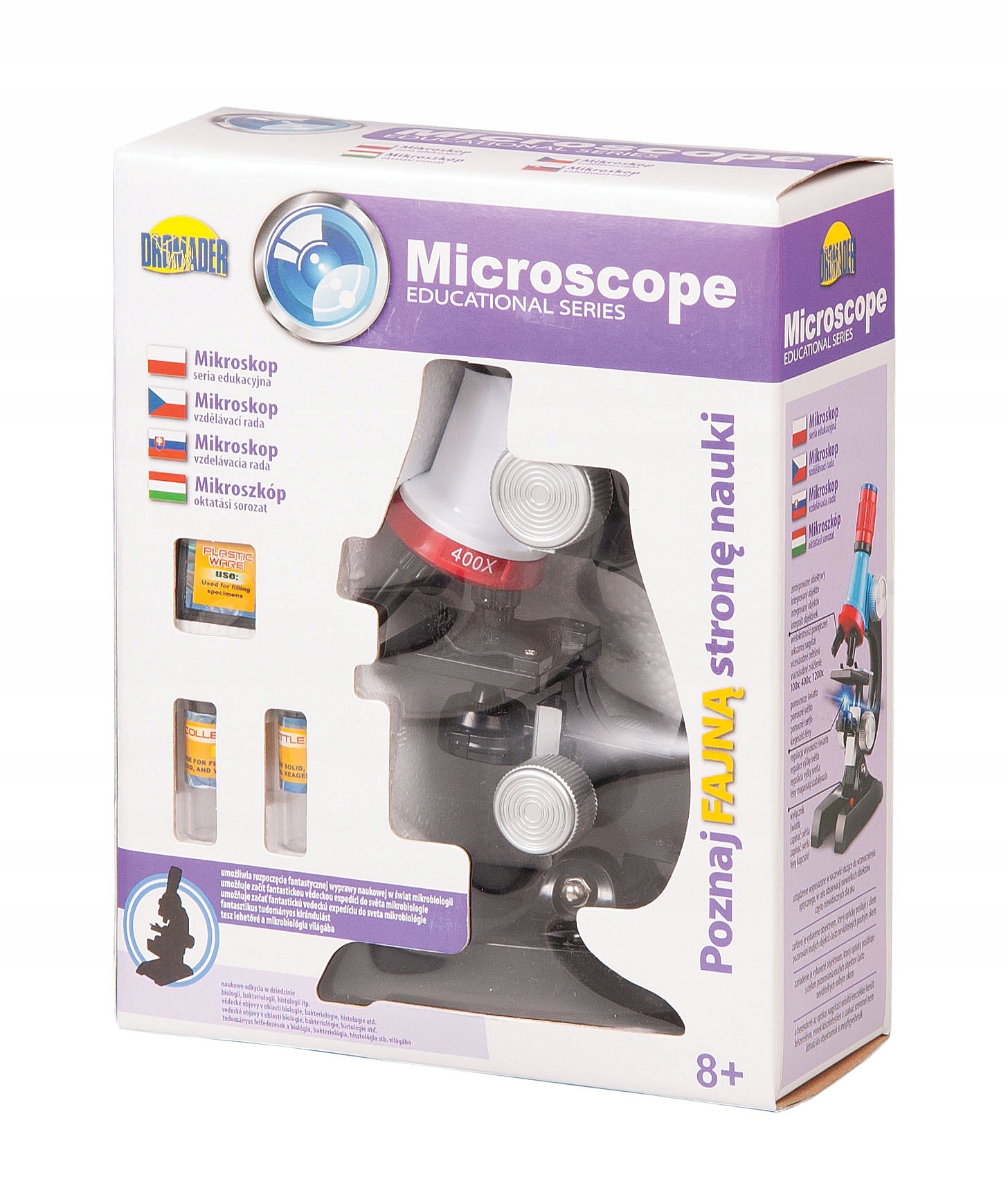 mikroskop edukacyjny powiększenie 1200x Wiek dziecka 8 lat +
