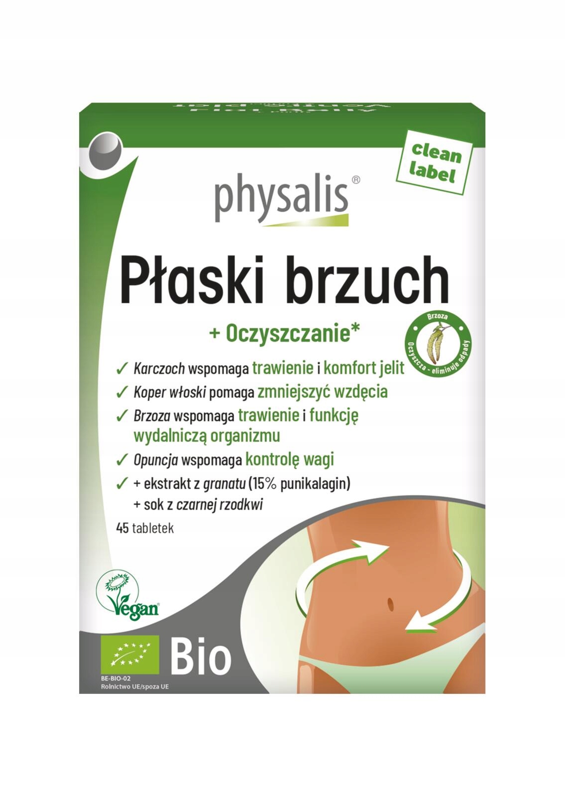 Tabletki na płaski brzuch BIO 45 szt. - Physalis