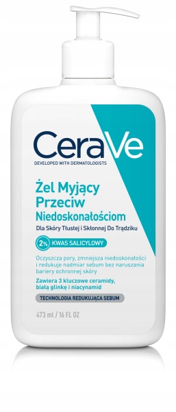 Cerave Żel myjący przeciw niedoskonałościom dla skóry tłustej 473 ml