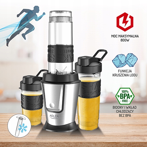 Blender personalny AD 4081 z wkładem chłodzącym 570ml i 400ml