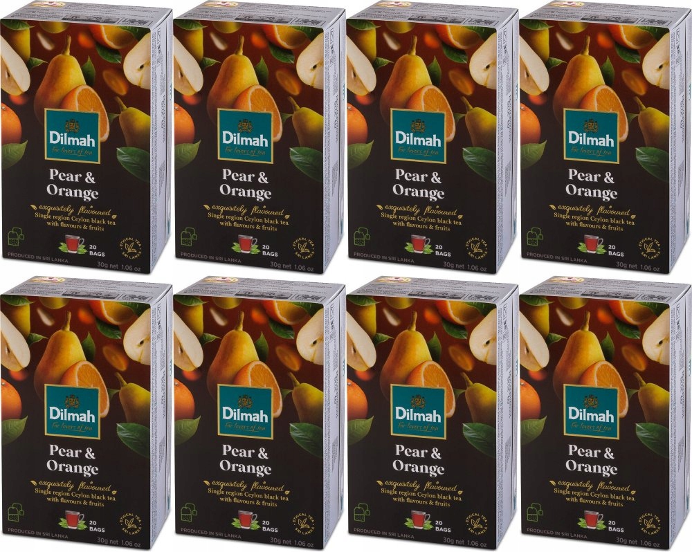 Herbata czarna w torebkach Dilmah gruszka 20szt x8