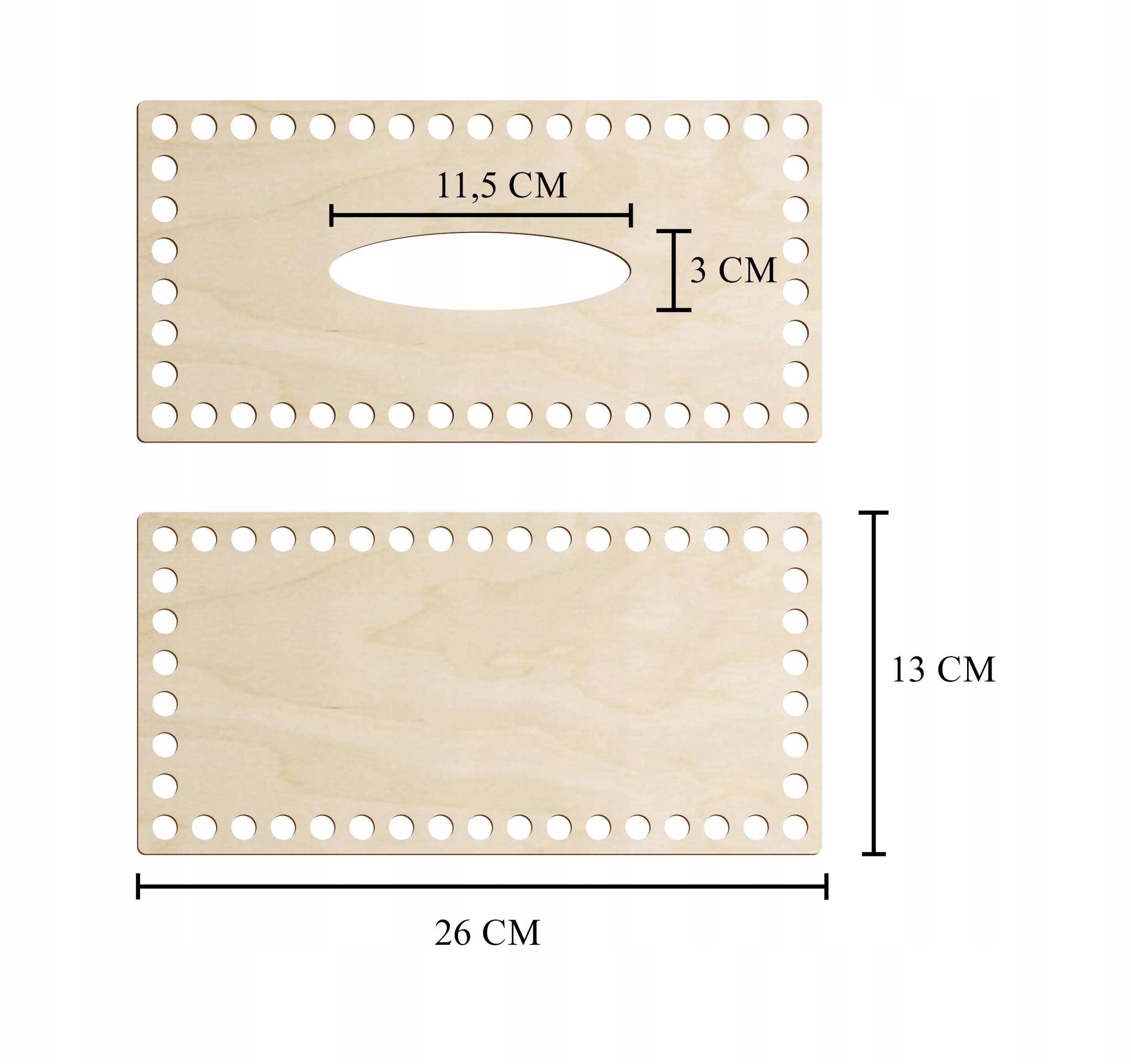 Baza ze sklejki chustecznik Dno do szydełkowania Etui Pojemnik chusteczki Marka Clanstore