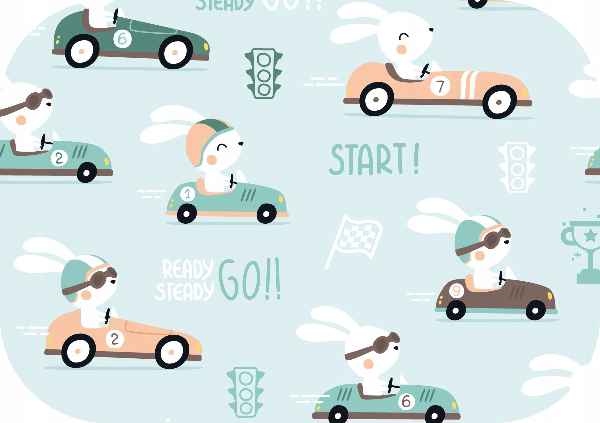 Pielucha Flanelowa 80x80 Królik Mięta