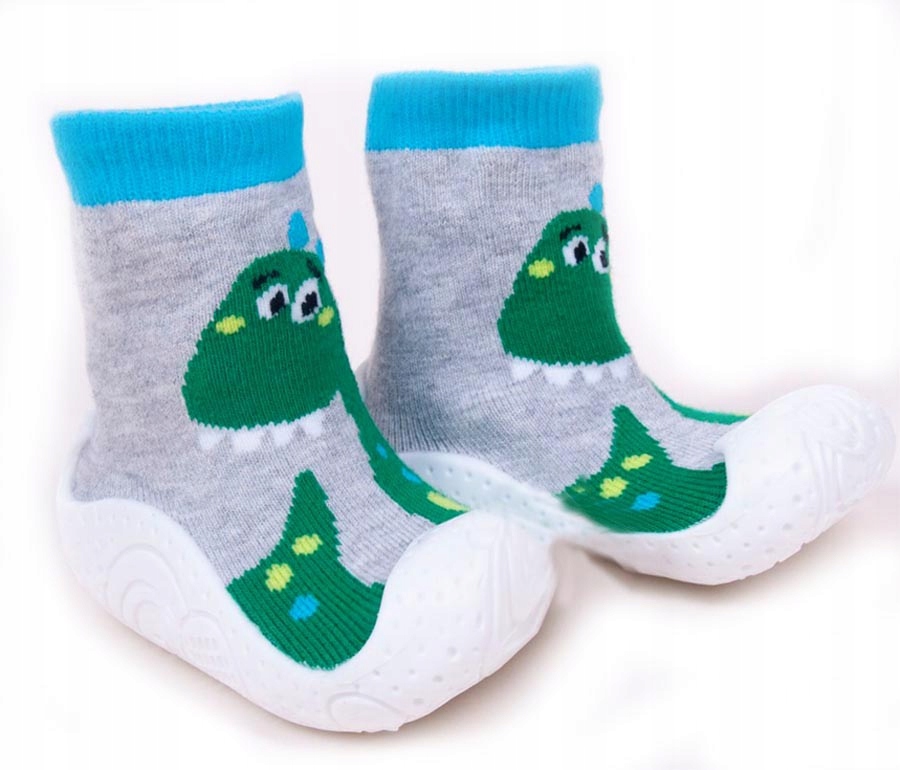 

24 Kapcie skarpetki z Gumową podeszwą buciki Dino