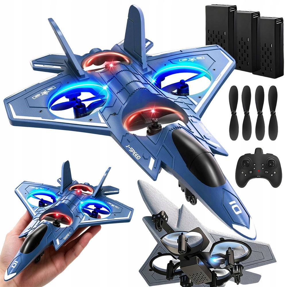 Rc letadlo 2.4 GHz 360° flip s bezhlavým režimem a 3 bateriemi 24 minut šedé