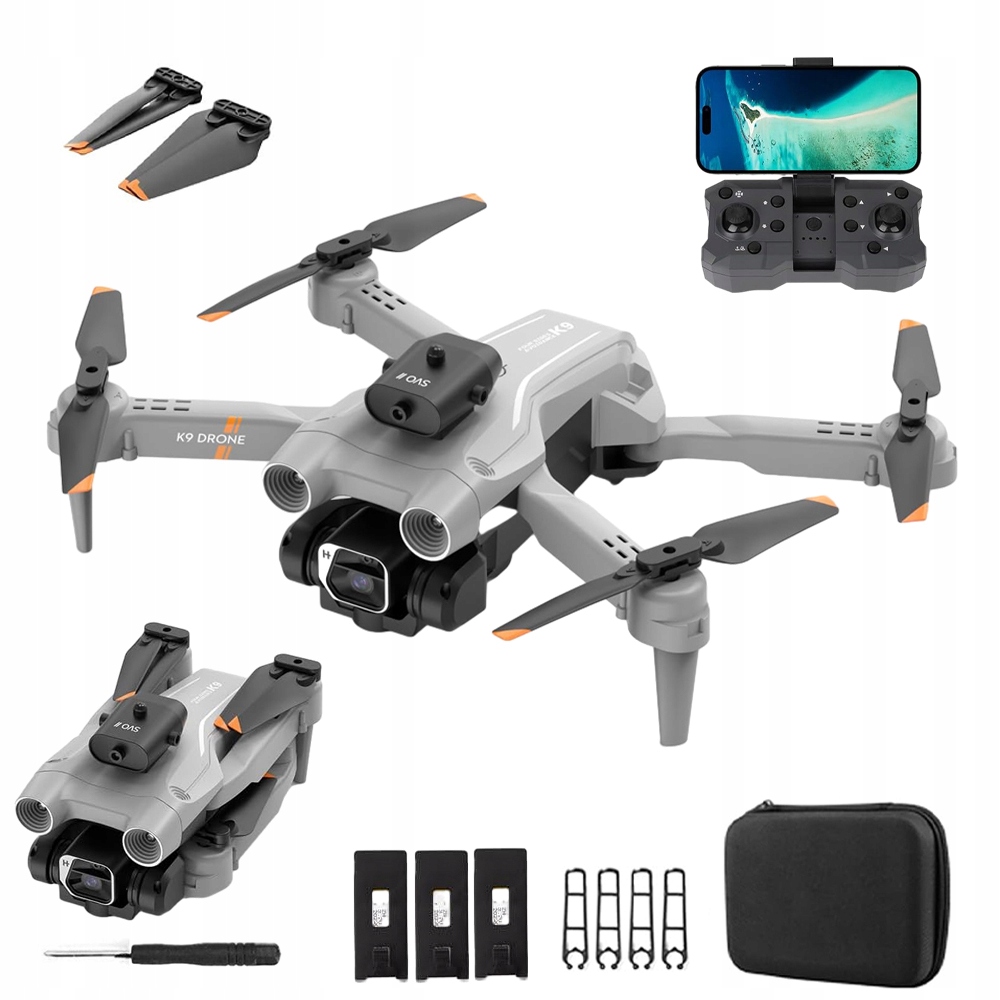 Dron 2 Kamery 4K Vznášení 100 m Vyhýbání Se Překážkám Kufr Pilot 3x Baterie