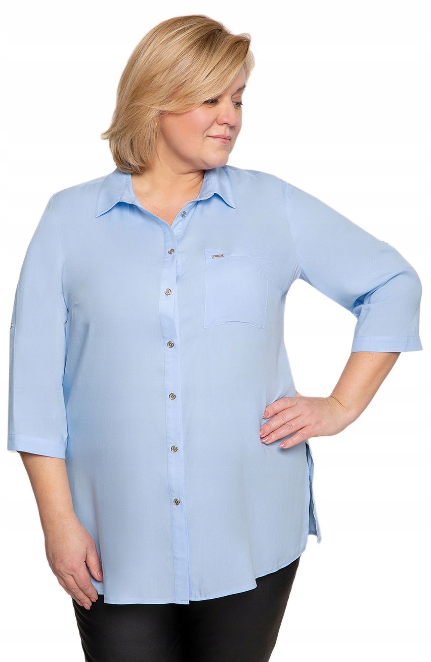 Dlouhá modrá košile s rukávem za loket 54