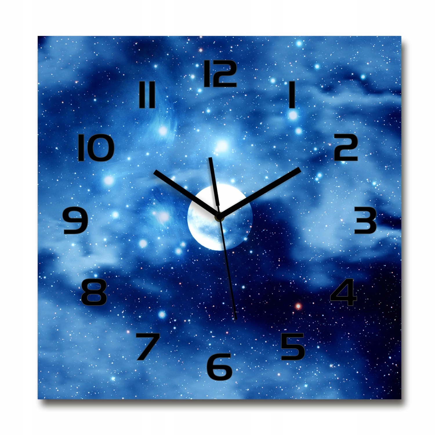 

Szklany duży zegar wiszący Księżyc w pełni 60x60cm
