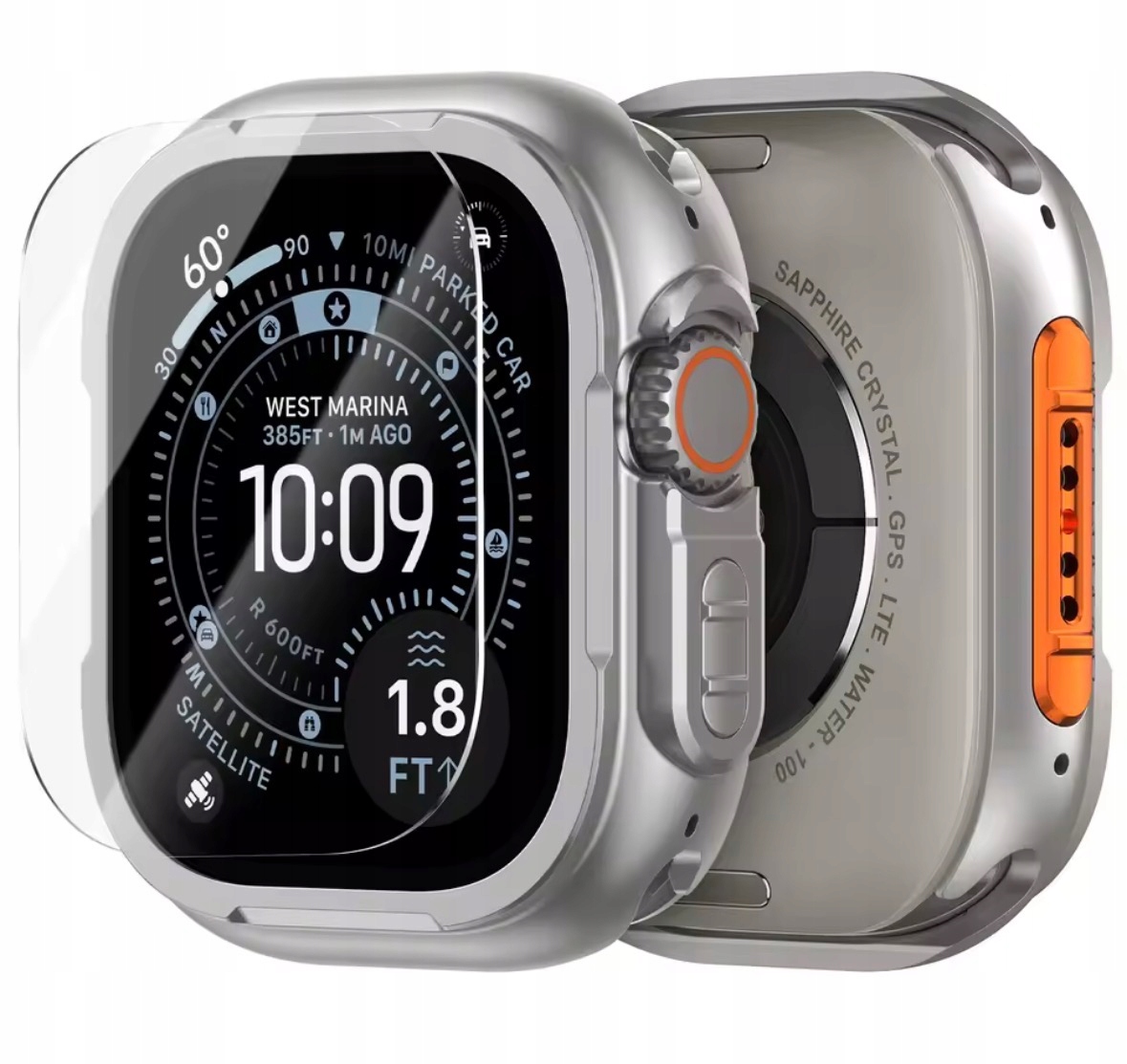 Etui do Apple Watch Ultra 2/3 49mm Ochrona Aluminiowe Case Szkło Hartowane