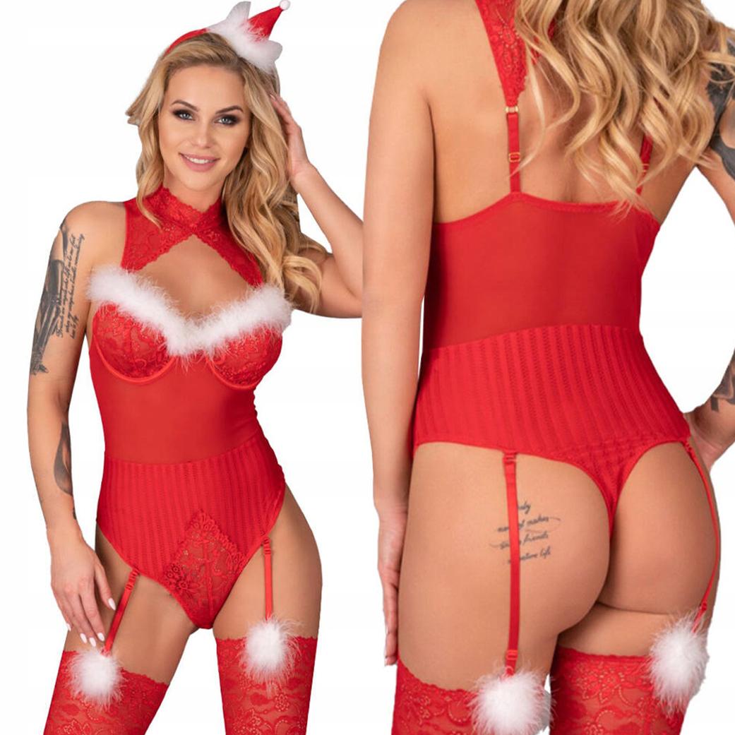 Sexy Vánoce Kostým Santa Claus Limpid Snowflakes Livco Corsetti L/XL