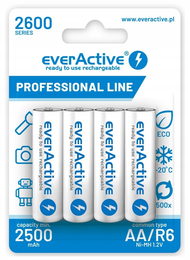 Zestaw akumulatorków everActive Professional line EVHRL6-2600