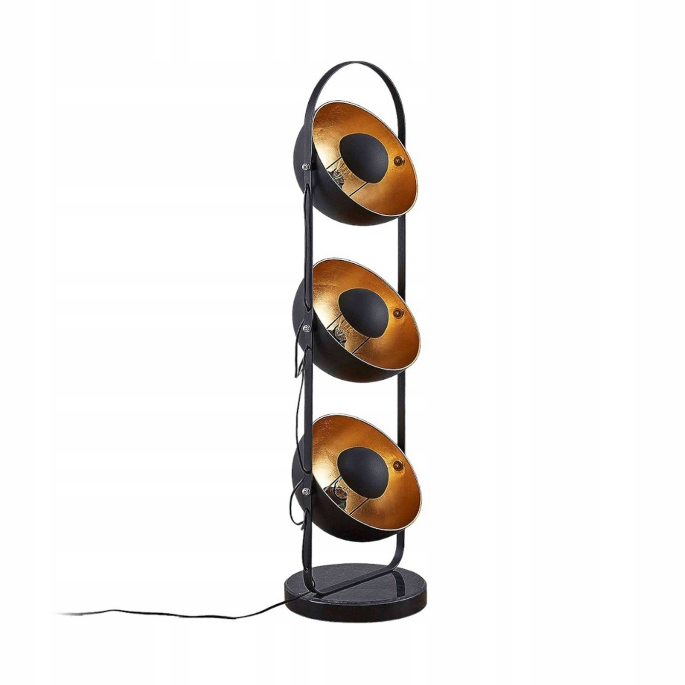 Lampa stojąca Lindby Muriel, 3-punktowa, czarny/złoty, metal