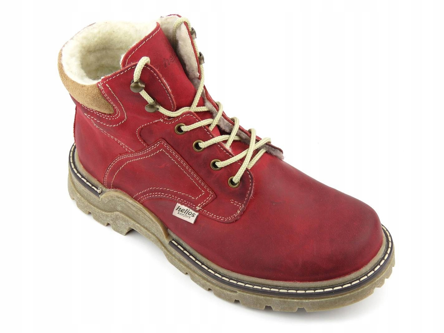 Buty męskie zima Helios ciepłe trapery czerwone 40 Model 816