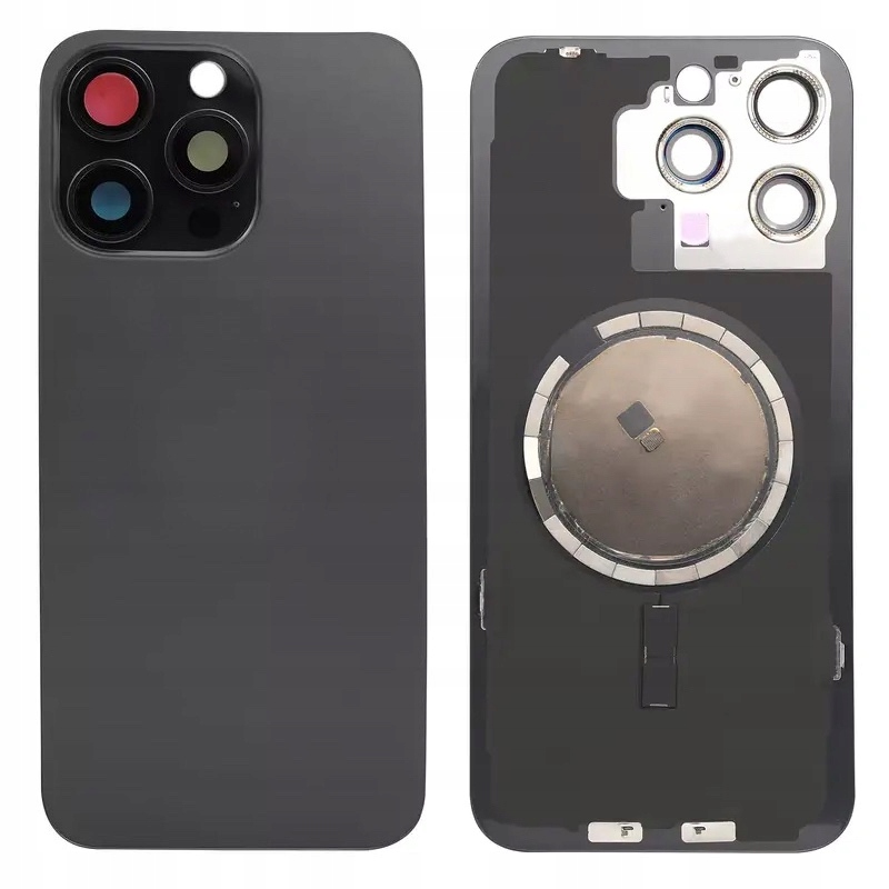 Tylny Panel Szkło Ramka do Apple iPhone 15 Pro Max Black Magnesy MagSafe