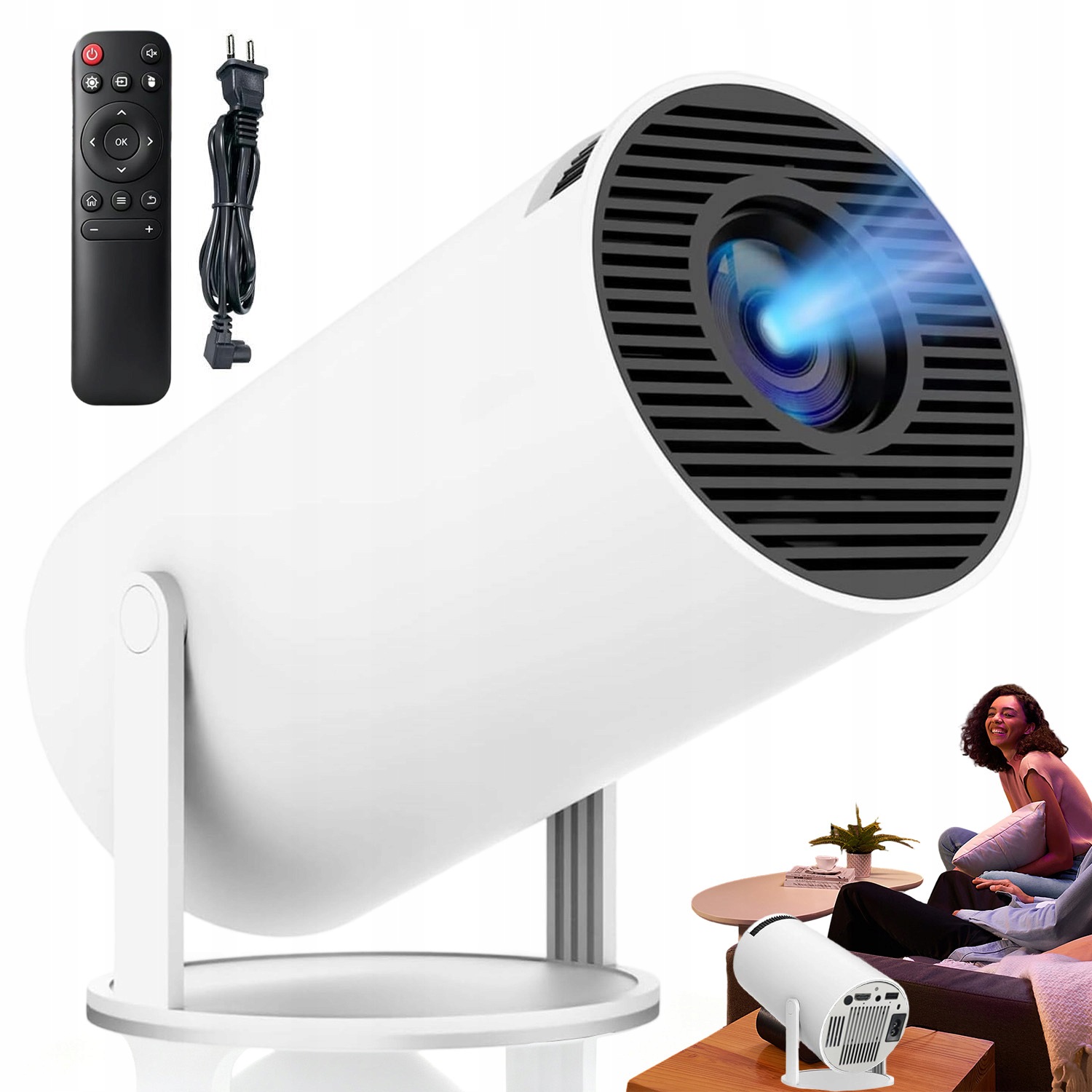 Mini Projektor 120 Lumenů 720P 40-130 Palců Android Tv 11 Multimediální