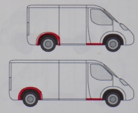 VW TRANSPORTER T4 PROGI DRZWI PRZEDNIE KOMPLET Producent części Polcar