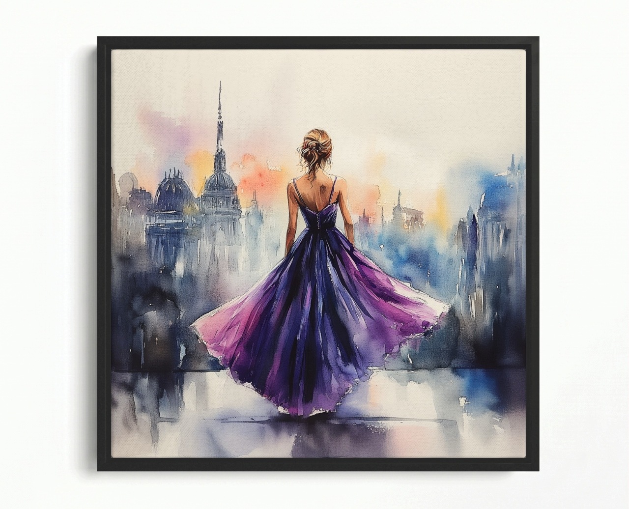 Obraz Rám Americká Krabička Postava Žena Dívka Ples Móda Glamour 40x40