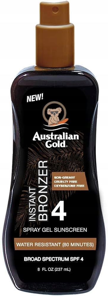Australian Gold Spf 4 Sprej na opalování s bronzerem a Uv filtrem 237 ml