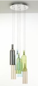 Závesná Lampa 2401 Bottles Tomasucci G4 Farebné Fľaše Taliansky Luster