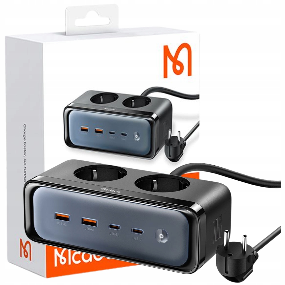 Mcdodo Ładowarka Sieciowa Listwa Zasilająca Gan Typ C 6X Usb-c Usb Ac 70W