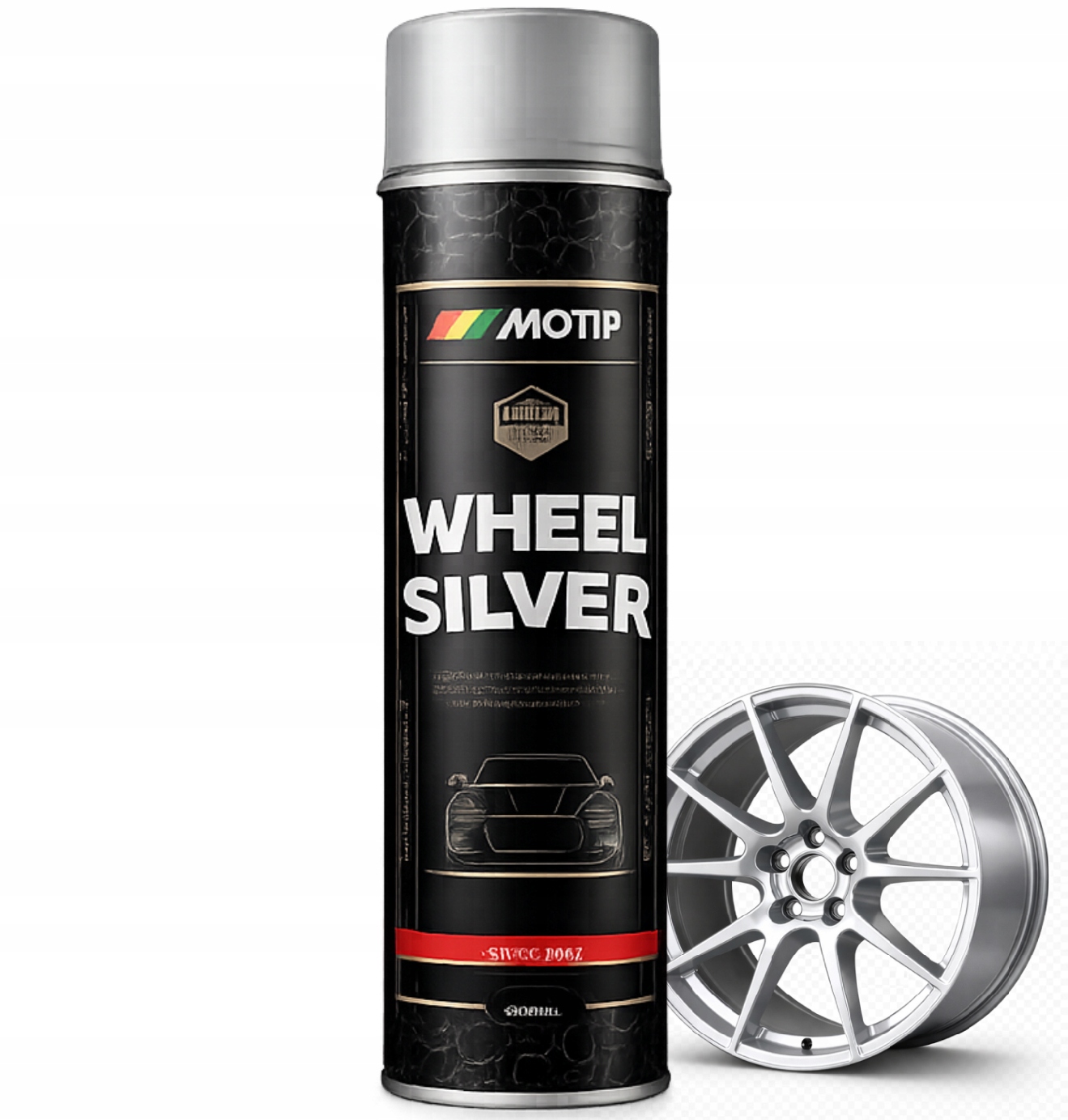 Srebrny lakier do odnowy felg Motip 600ml