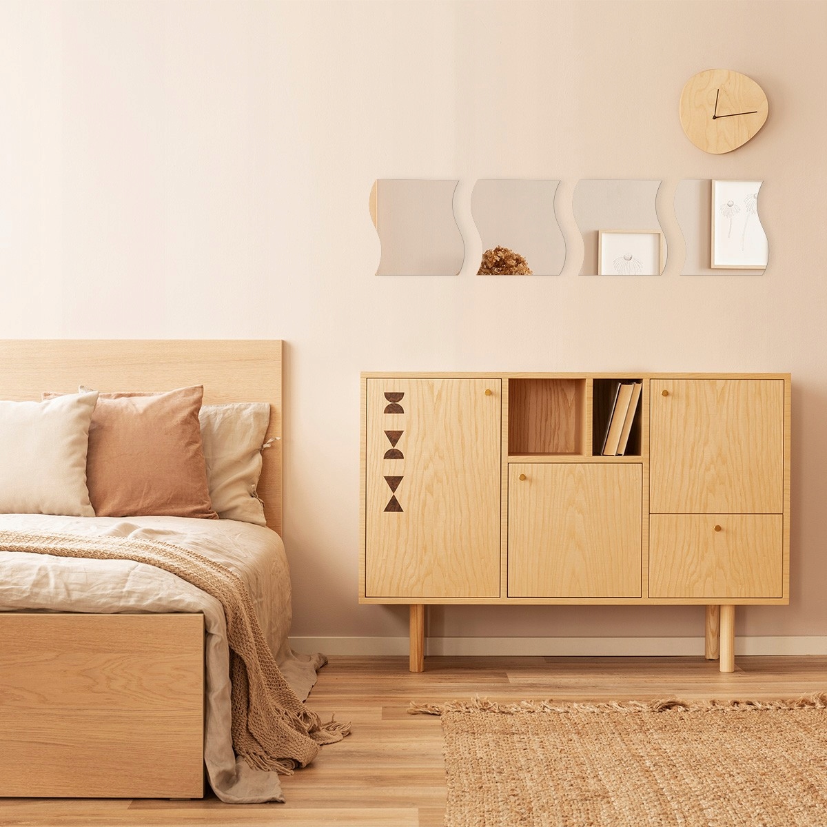 LUSTRO ŚCIENNE NAKLEJANE LUSTRO ŁAZIENKOWE FALE Stan opakowania oryginalne