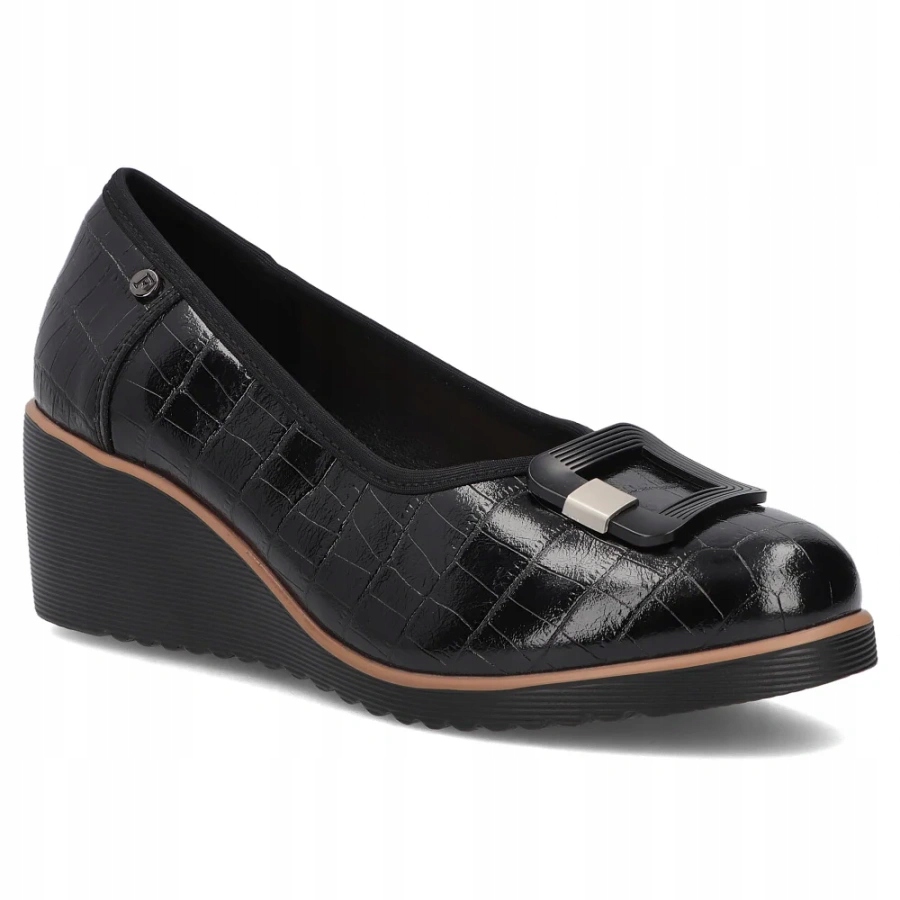 Kožené polobotky na podpatku černé Filippo DP7661/26 Bk 37