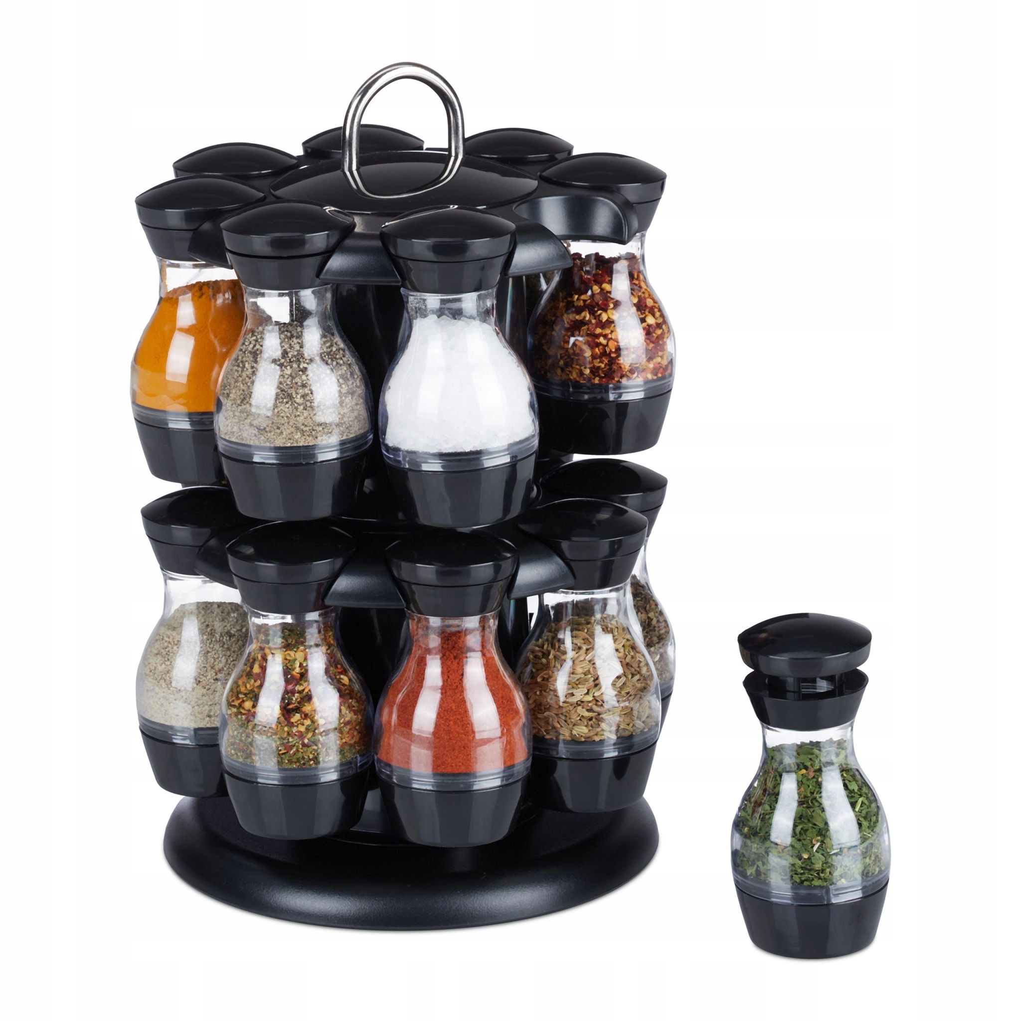 Kolotoč na korenie s 16 pohármi RD7687, čierna