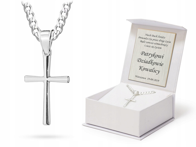 Stříbrný Řetízek Pancíř 65 cm s Křížem Gravírování