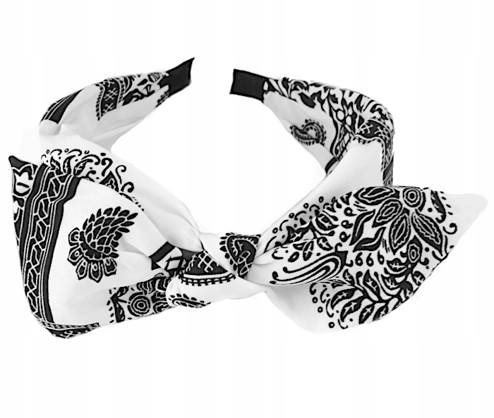 

Opaska Do Włosów Bandana Premium Kokardka Biała