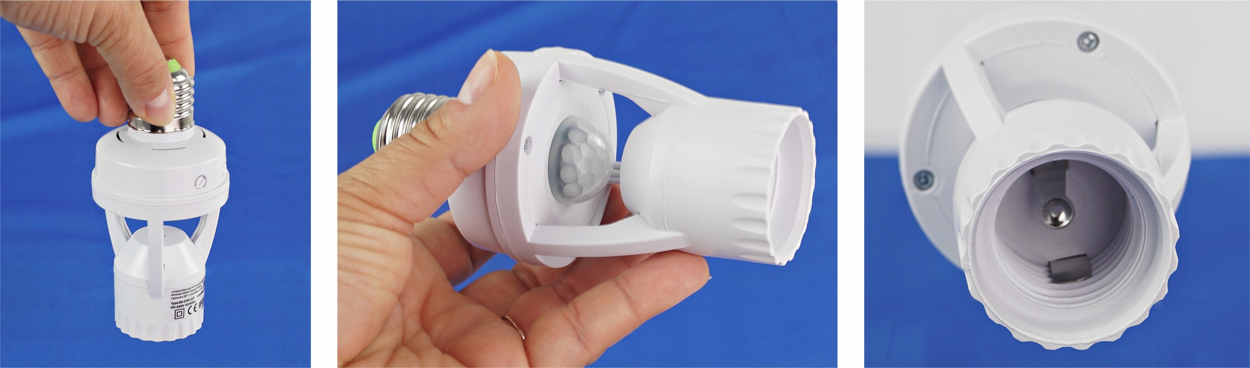 OPRAWKA ŻARÓWKI E27 Z CZUJNIKIEM RUCHU ZMIERZCHU PIR LED DO LAMPY SENSOR Rodzaj oprawka