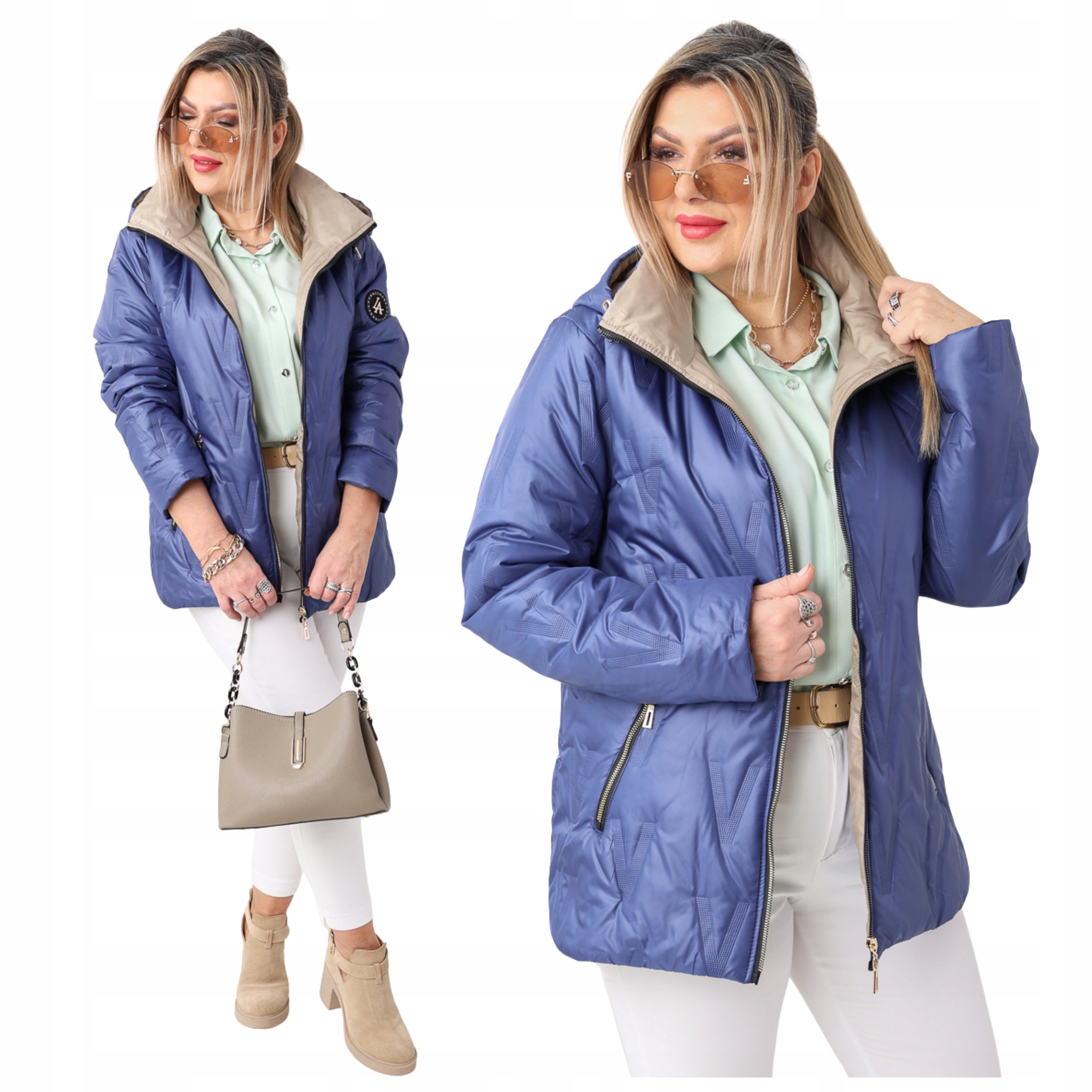 Kurtka Przejściowa Damska Pikowana Lekka Duże Rozmiary Oversize