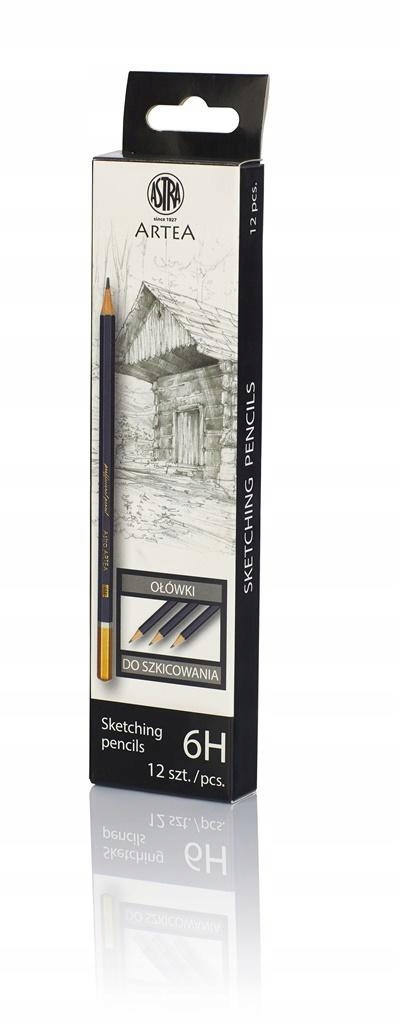 OŁÓWEK do Nauki RYSOWANIA 6H Zestaw 12 SZTUK Astra OŁÓWKI do SZKICOWANIA EAN (GTIN) 5905320945633