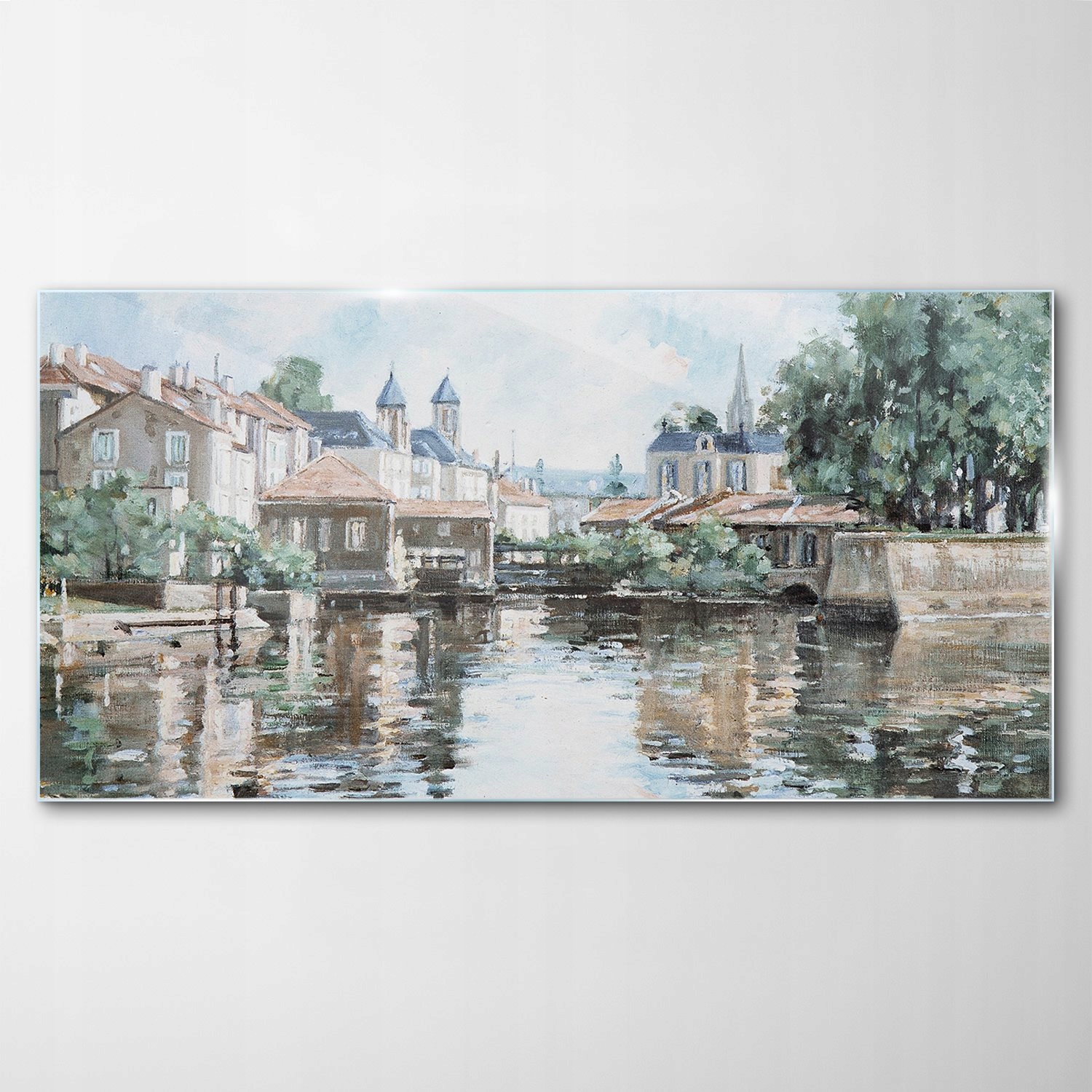 

Hartowany Obraz Szklany Miasto Rzeka Drzewo 100x50