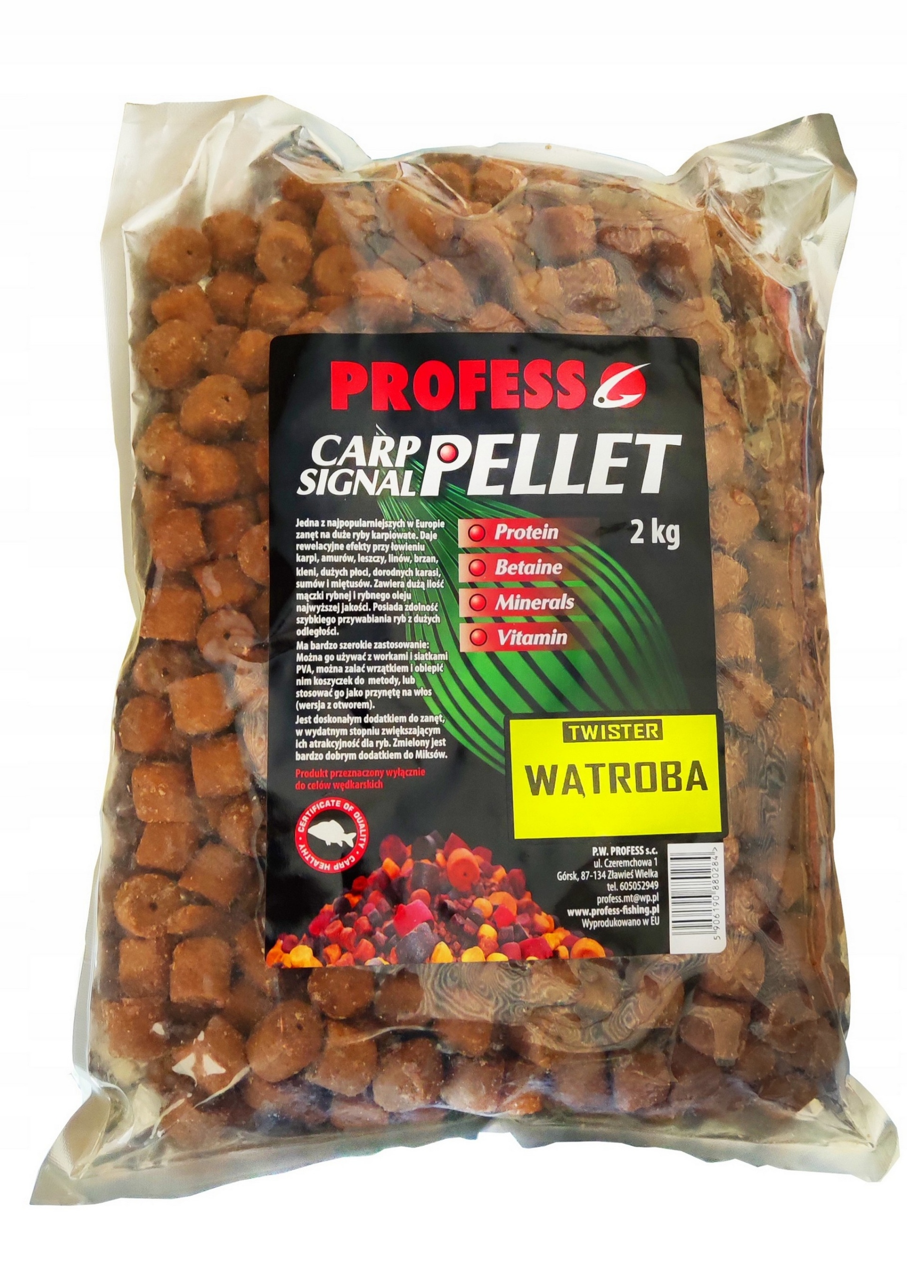 Profess Pellet Twister 2KG wątroba SUM WĘGORZ 18mm