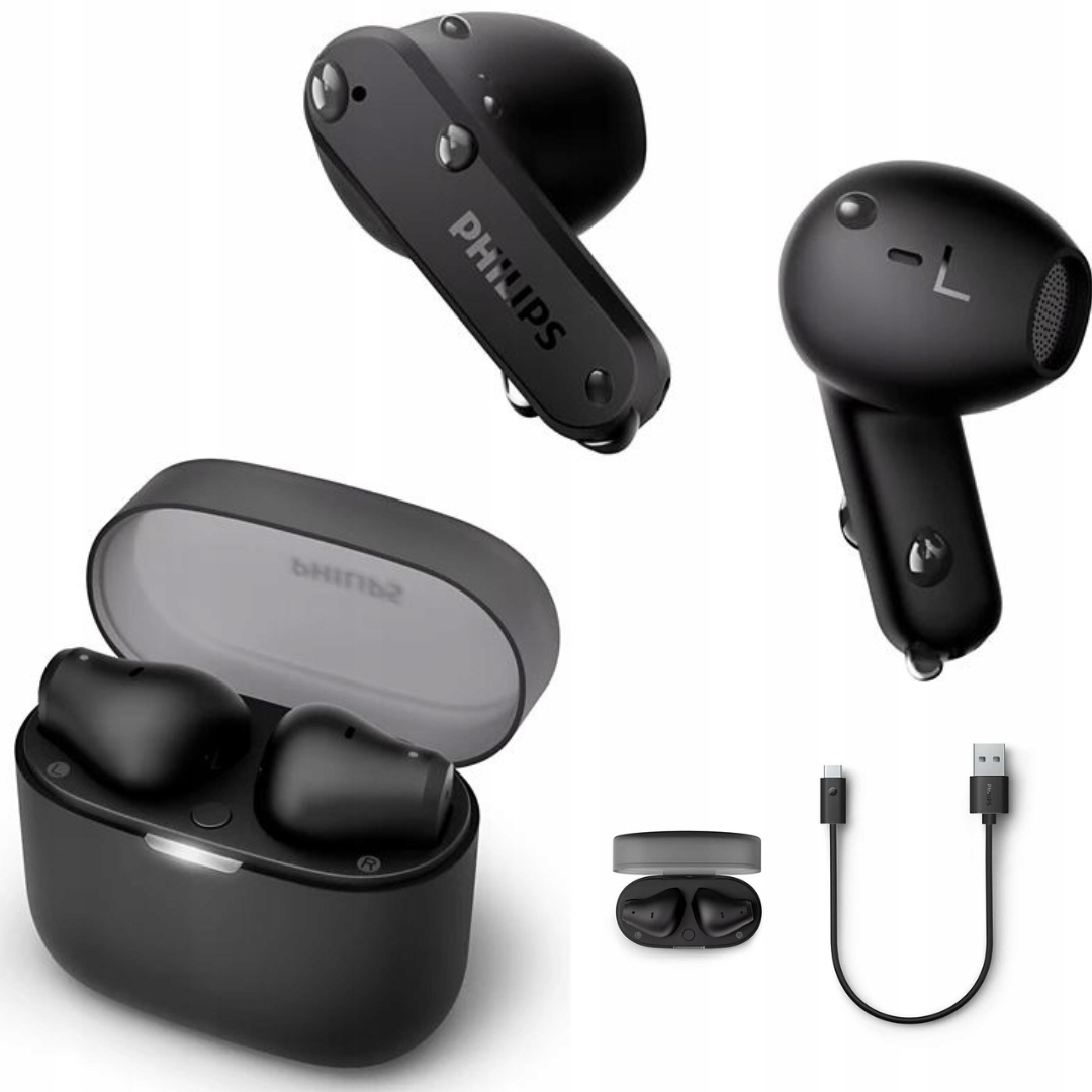 Sluchátka Philips Bezdrátová True Wireless černá 28 hodin přehrávání