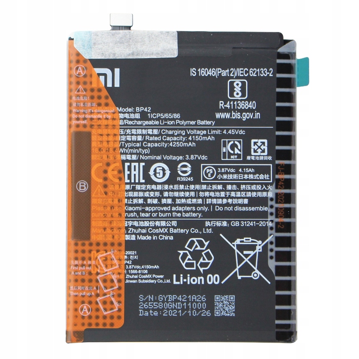 Originální Baterie Akumulátor Xiaomi MI 11 Lite BP42 Service Pack