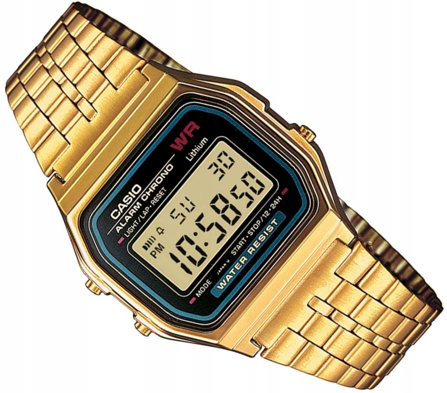 Originální Zlatá Retro Digitální Klasika Casio A159WGEA-1EF S Podsvícením