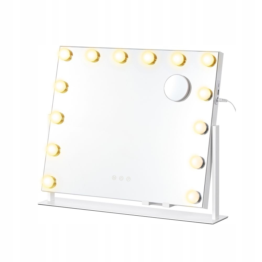 Songmics Zrcadlo Hollywood Led pro líčení 55 x 10 x 45 cm bílé
