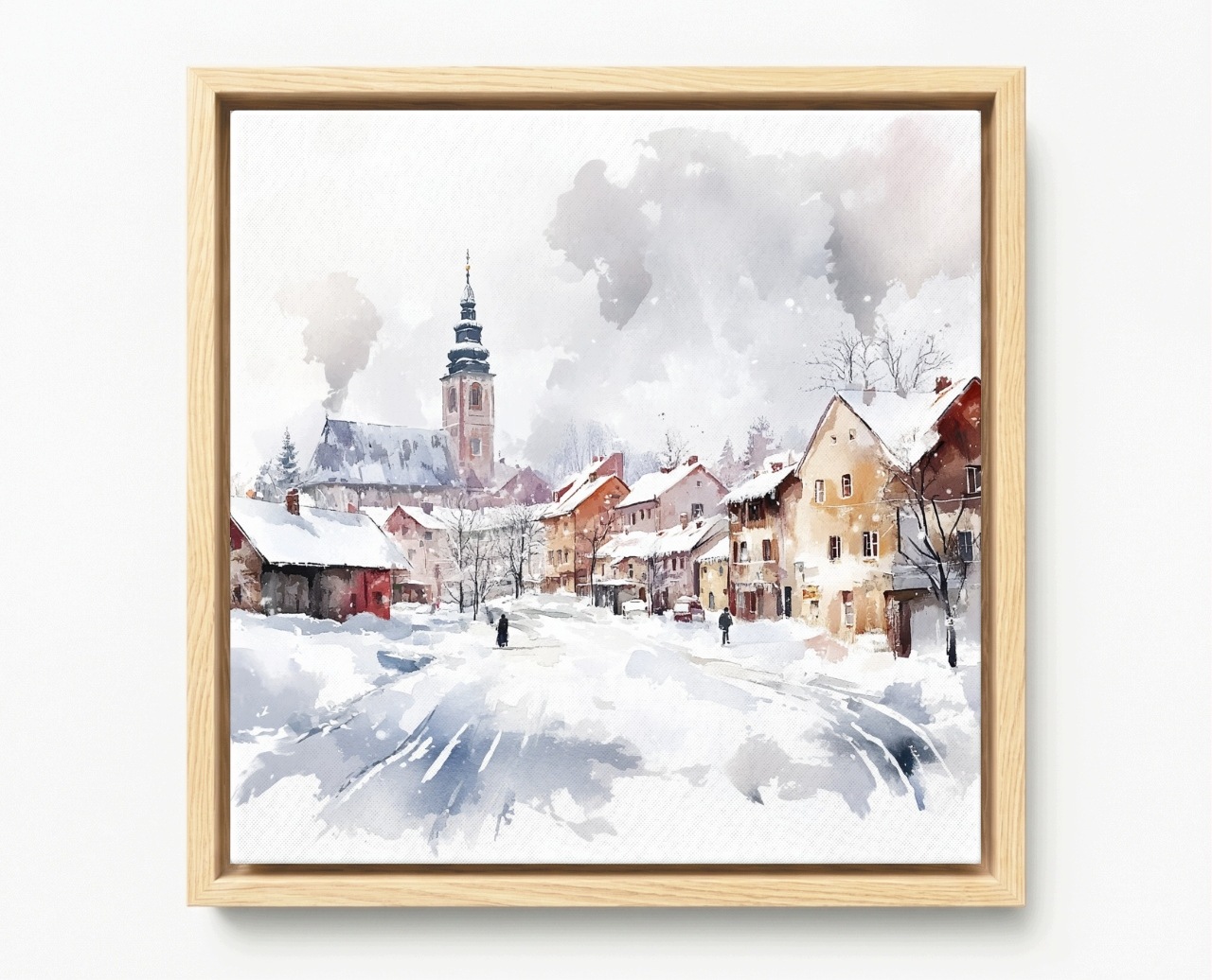 Obraz Rama American Box Polska Město Kamienice Ulice Kostel Zima 60x60