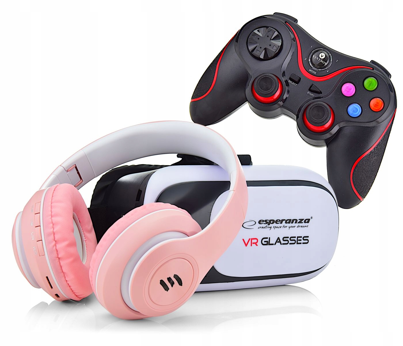 WIRTUALNA RZECZYWISTOŚĆ OKULARY GAMEPAD SŁUCHAWKI
