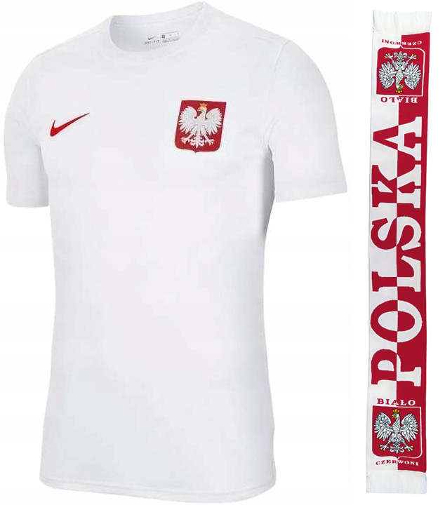 Koszulka Nike Polska kibica Męska XL 188cm Szalik dwustronny Zestaw