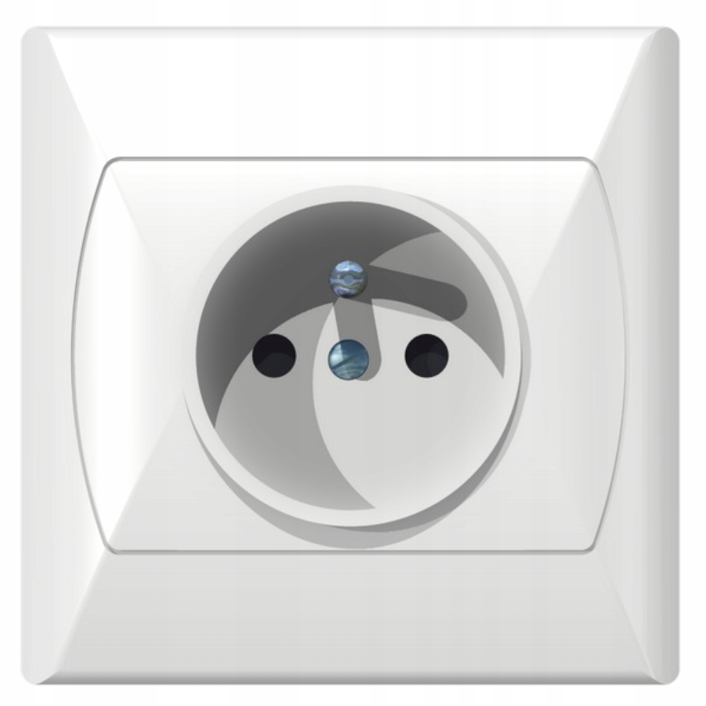 

Gniazdo Pojedyncze z uziemieniem akcent Biały