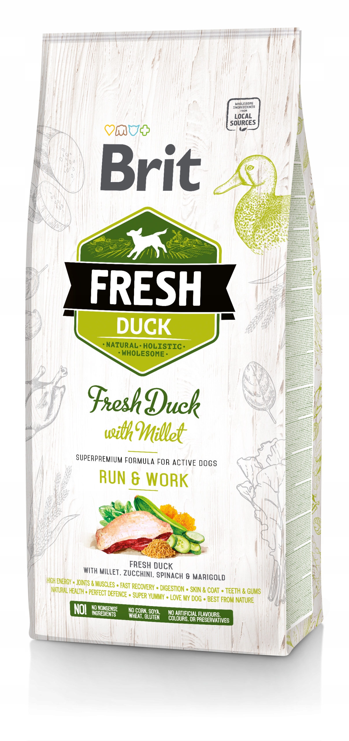 Levně Brit Fresh Duck & Millet Adult Run & Work 12kg