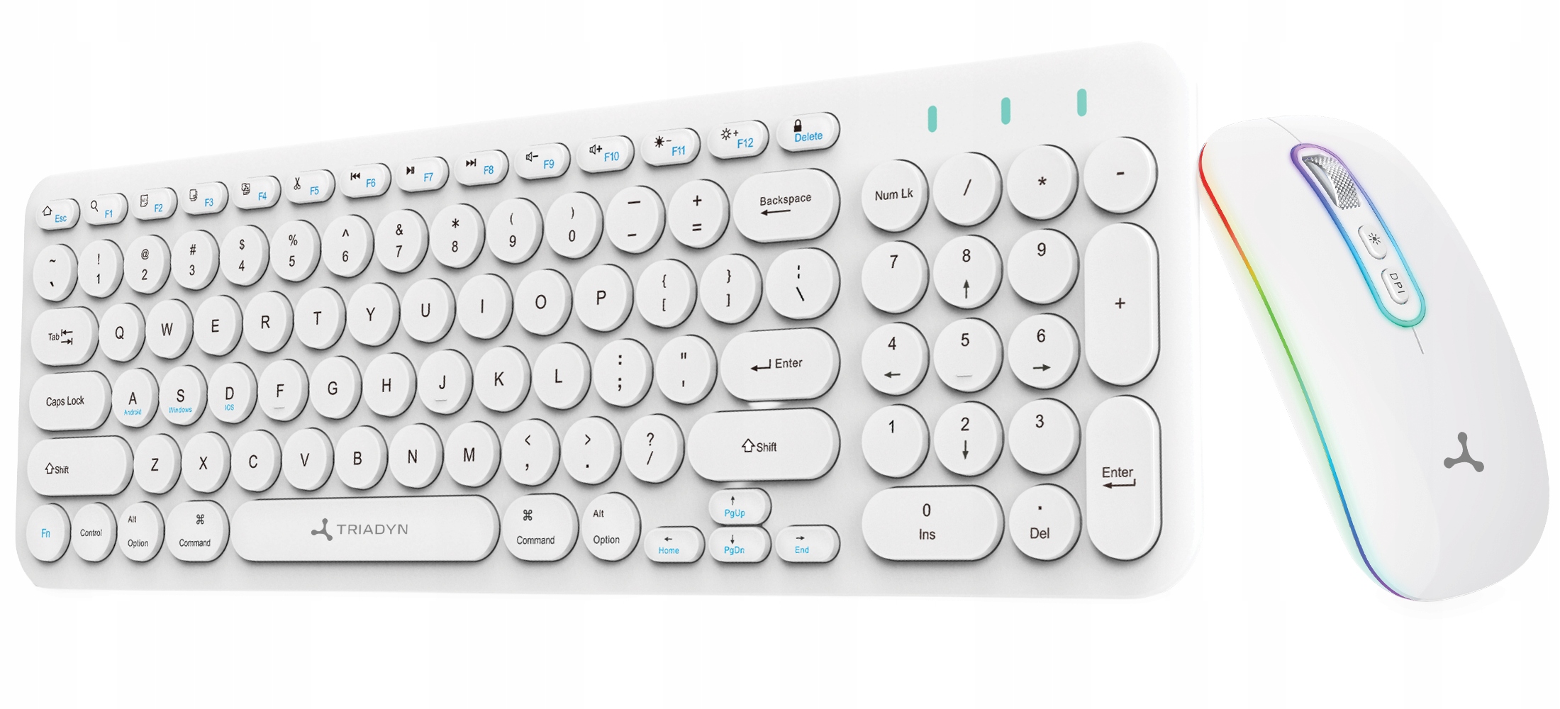 Zestaw Bezprzewodowy Klawiatura Mysz Triadyn Daphnis Bluetooth Rgb Slim