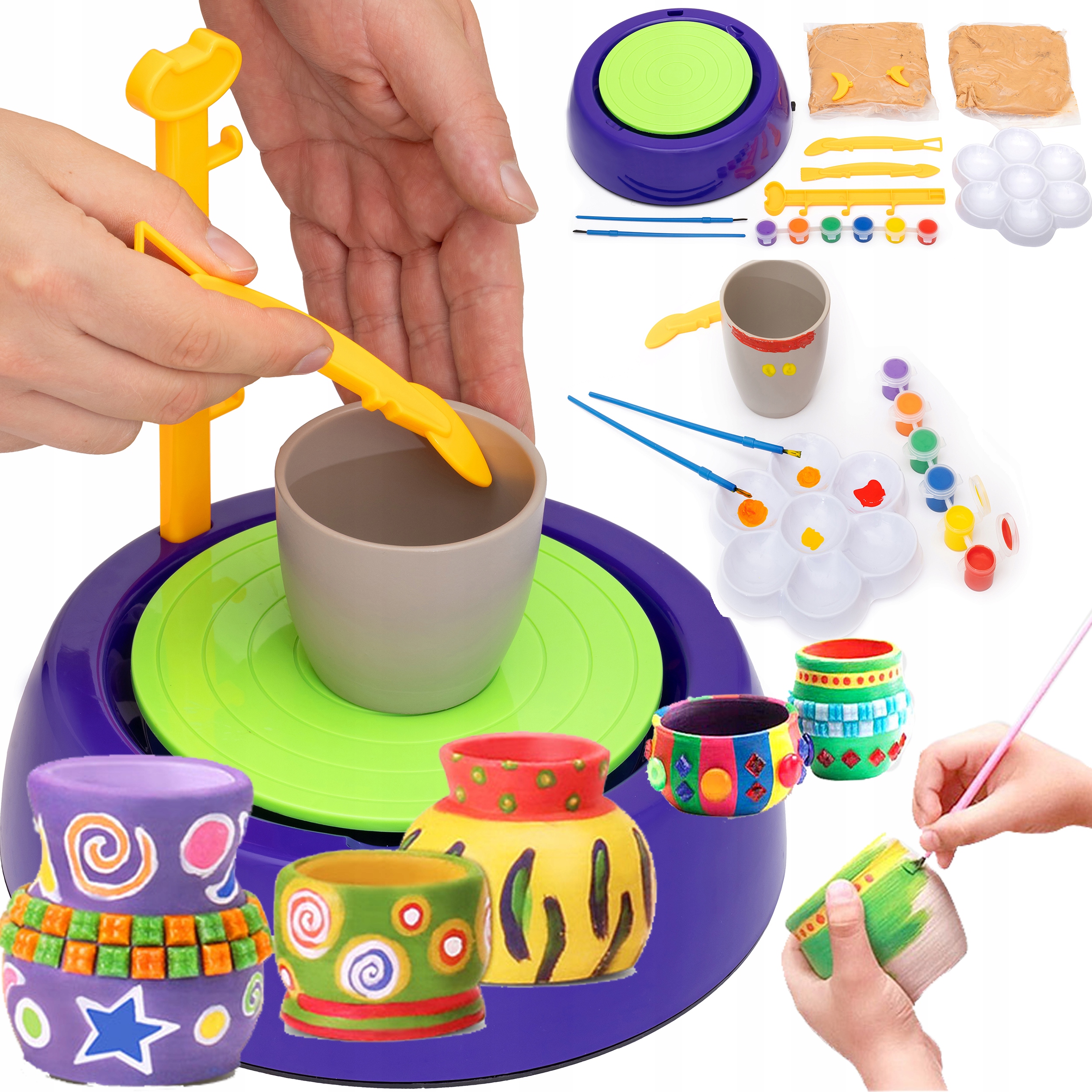 KOŁO GARNCARSKIE ZESTAW KREATYWNY Z GLINA FARBAMI EAN (GTIN) 5901801507604