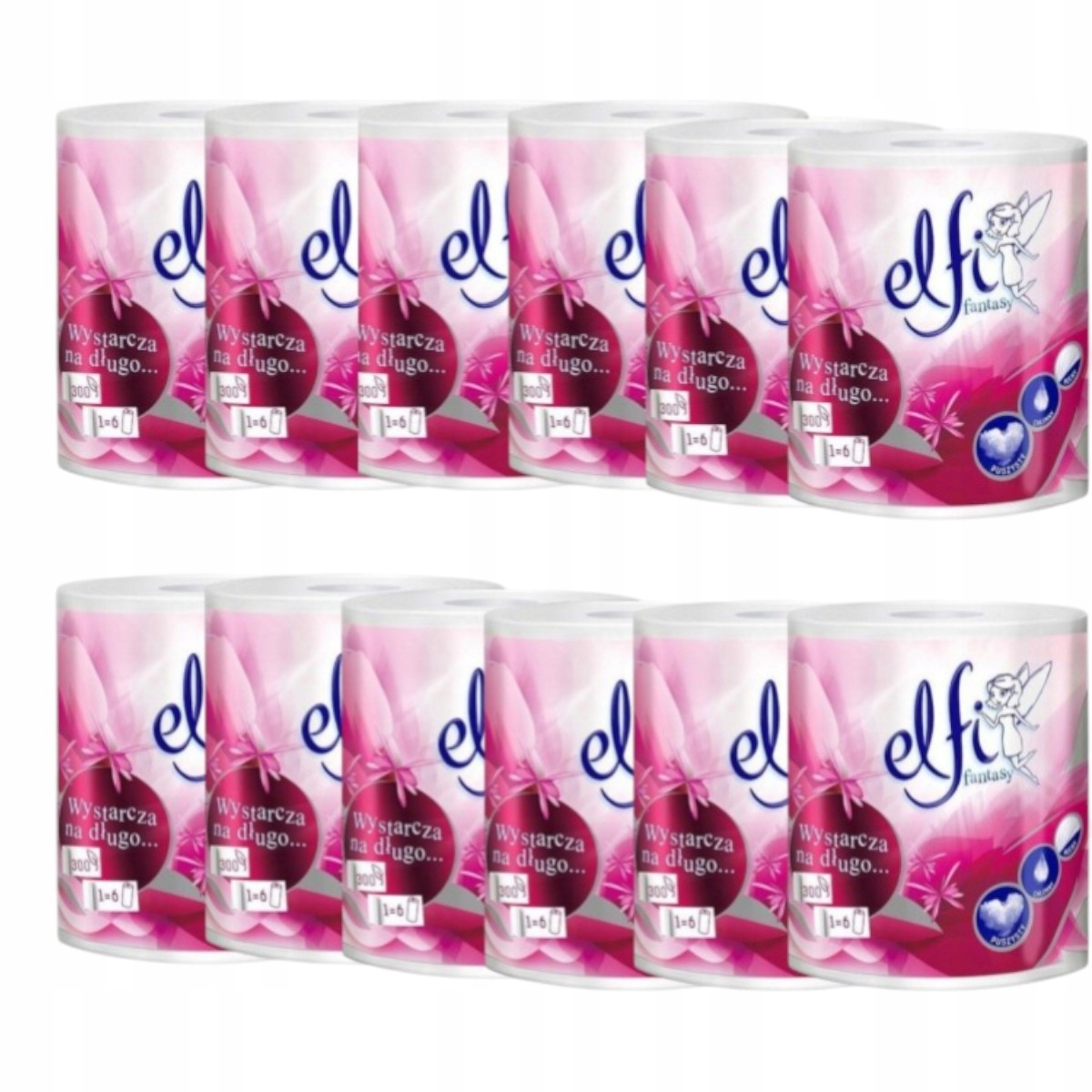 12 x Papírový ručník Elfi Fantasy Vystačí na dlouhou dobu 1 role 2-vrstvová 60 m