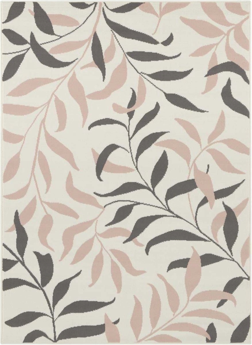 Moderný krémovo ružový koberec do obývačky s mäkkým vlasom 180x260